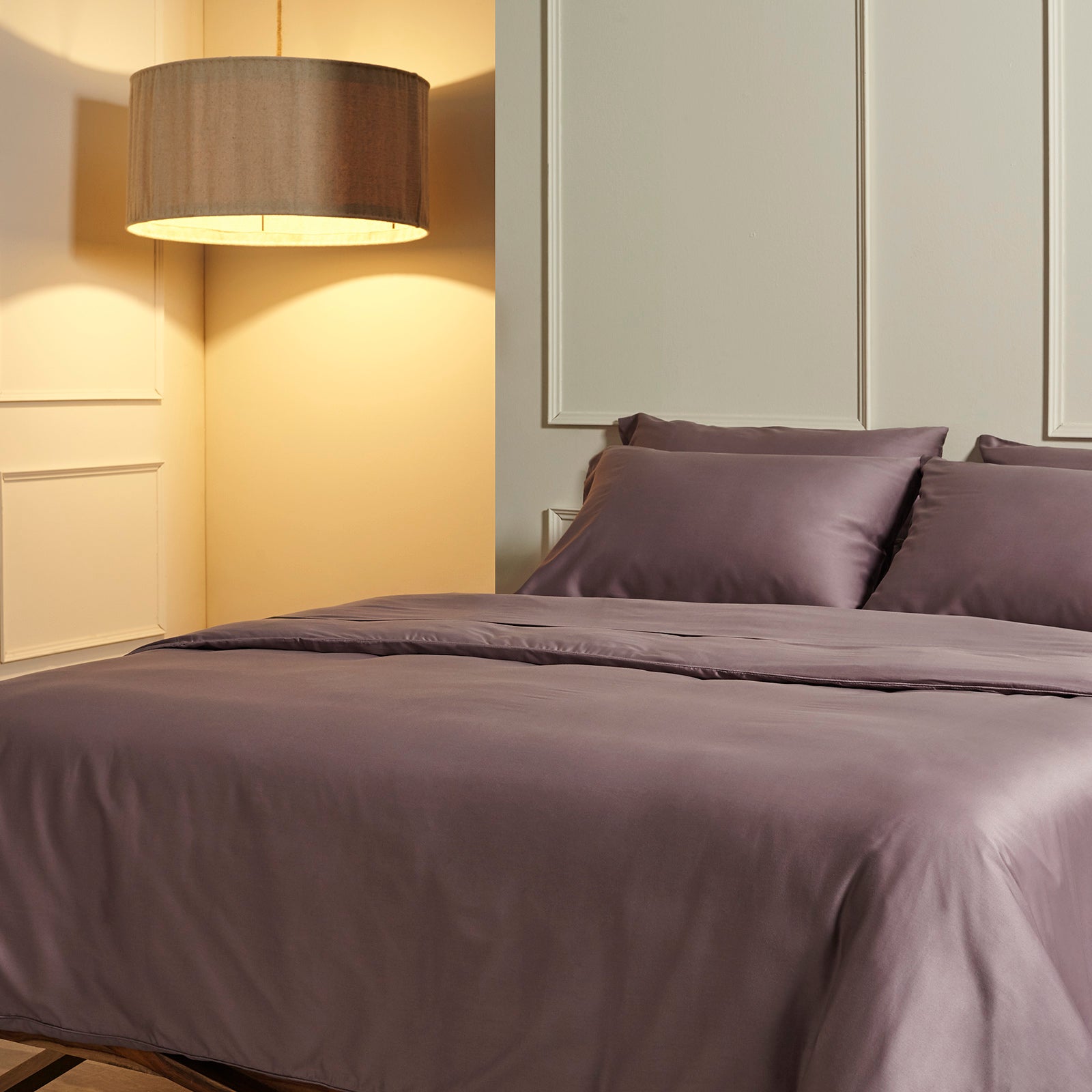 Set copripiumino in raso di cotone egeo tinta unita 240TC