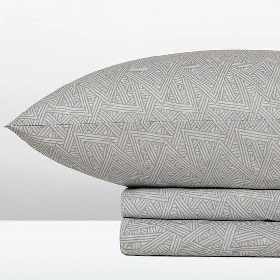 cannon cotton fresh bed sheet set grey geometric pattern