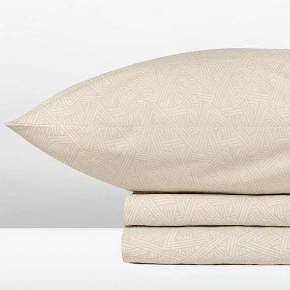 cannon cotton fresh bed sheet set beige geometric pattern