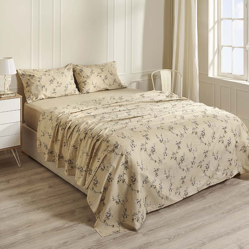 sand printed floral bed sheet set Aegean Paradise