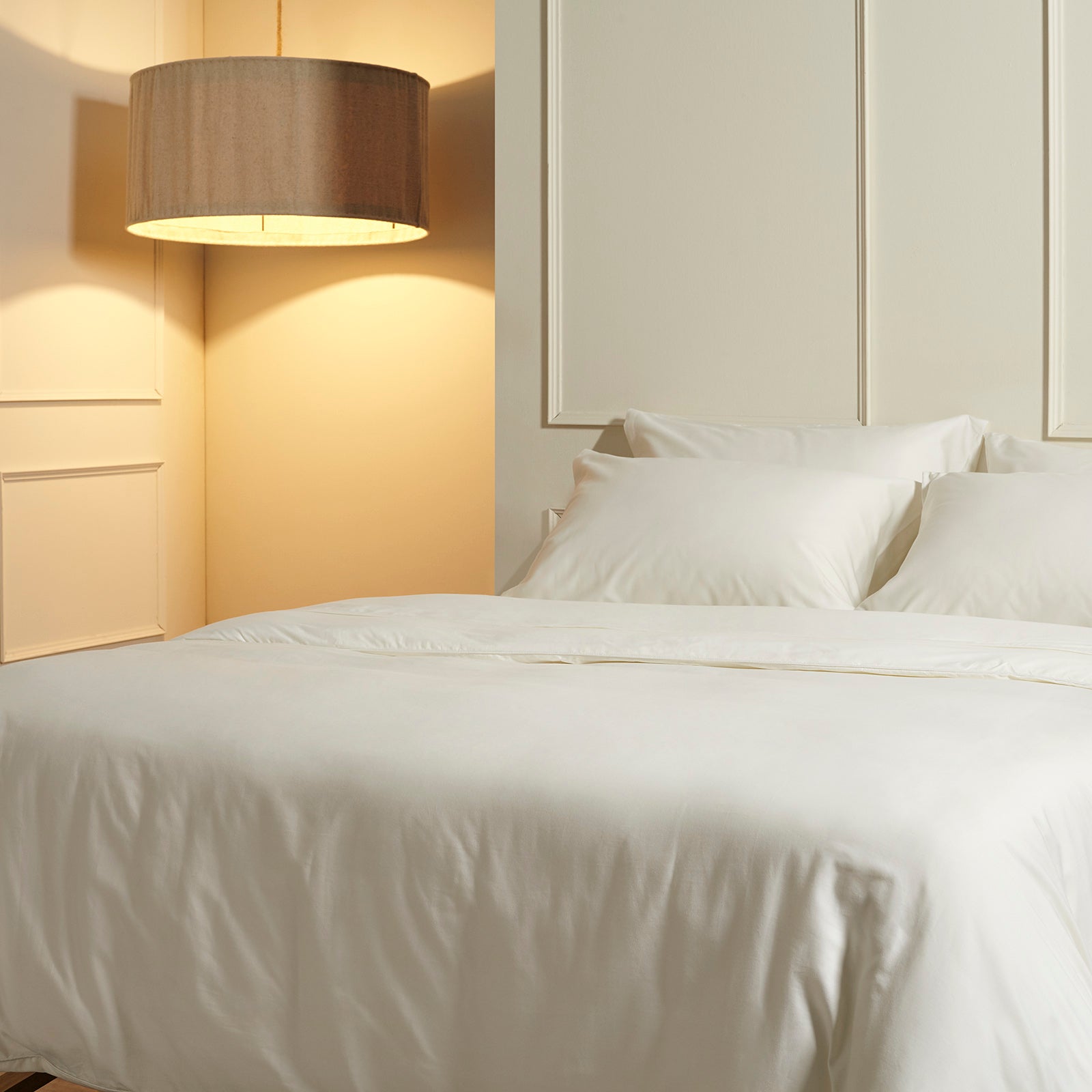 Set copripiumino in raso di cotone egeo tinta unita 240TC