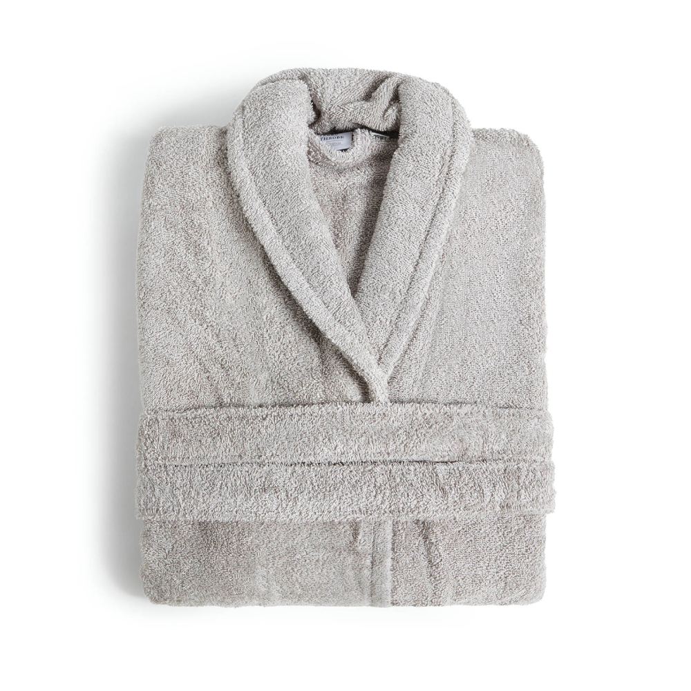 solid light grey bathrobe fieldcrest ultra soft