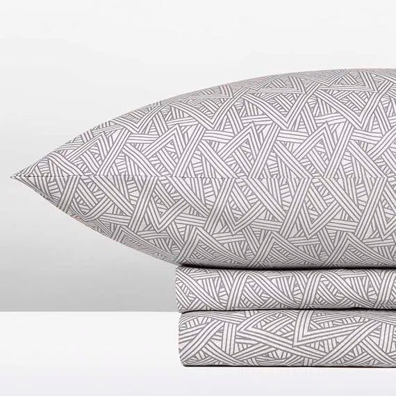 cannon cotton fresh bed sheet set mauve geometric pattern