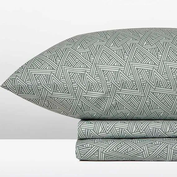 cannon cotton fresh bed sheet set petrol geometric pattern