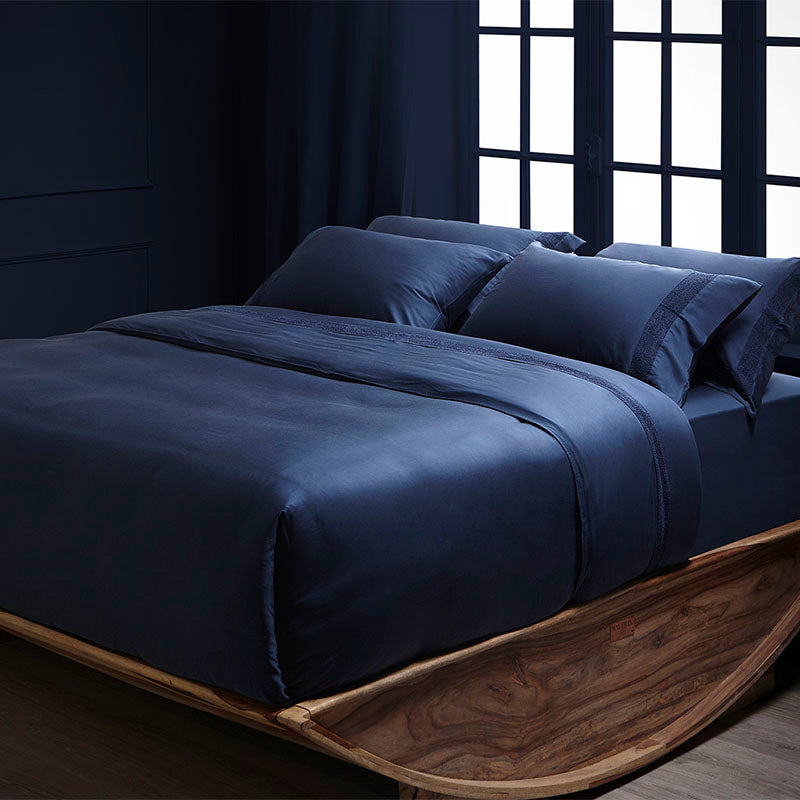 duvet cover set Hauz vegan silk blue