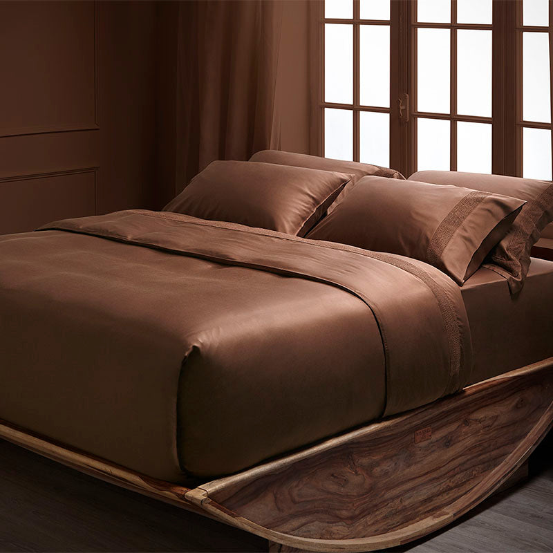 duvet cover set Hauz vegan silk cinnamon