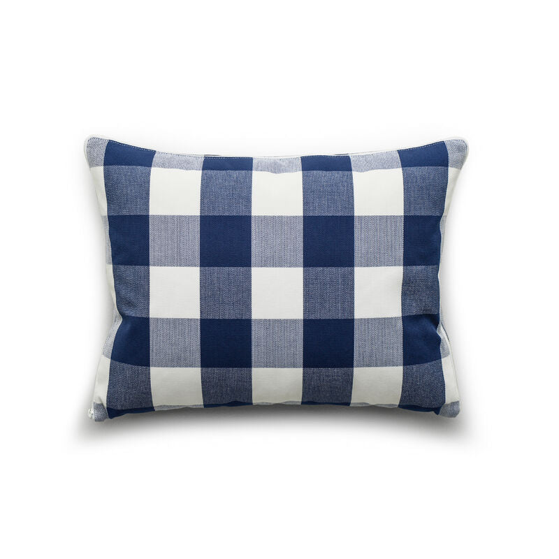 hastens travel pillow blue check