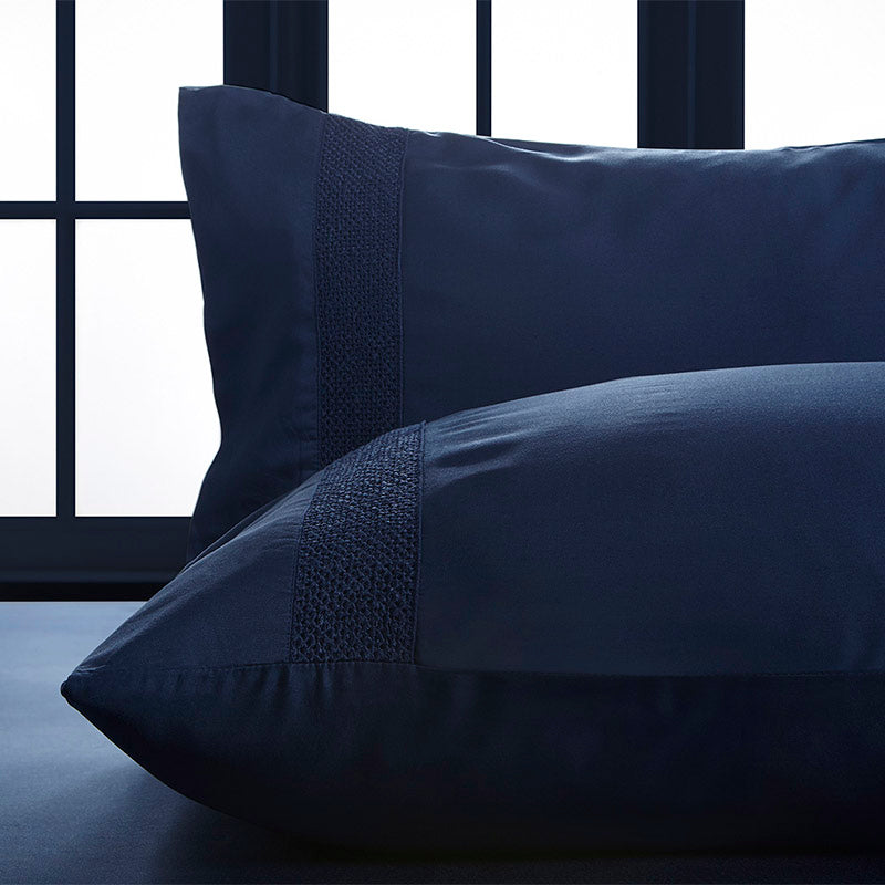 vegan silk hauz pillowcase set blue