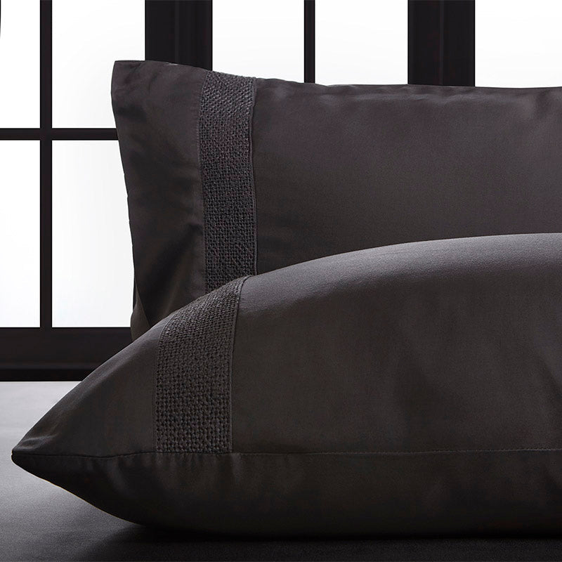vegan silk hauz pillowcase set grey