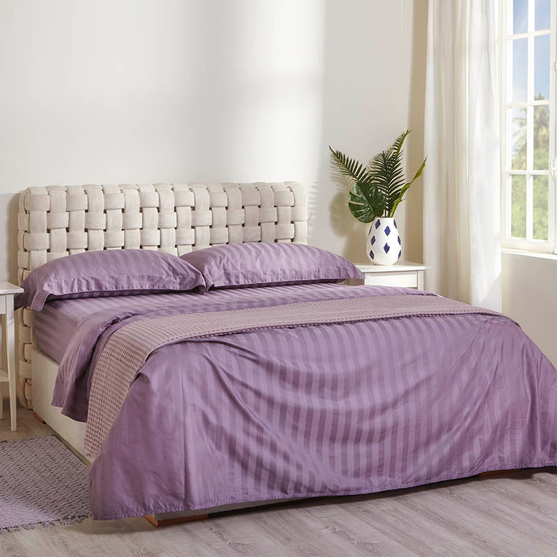 Aegean Jacquard Sateen purple bed sheet set