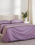 Aegean Jacquard Sateen purple bed sheet set