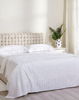 Aegean Jacquard Sateen white bed sheet set