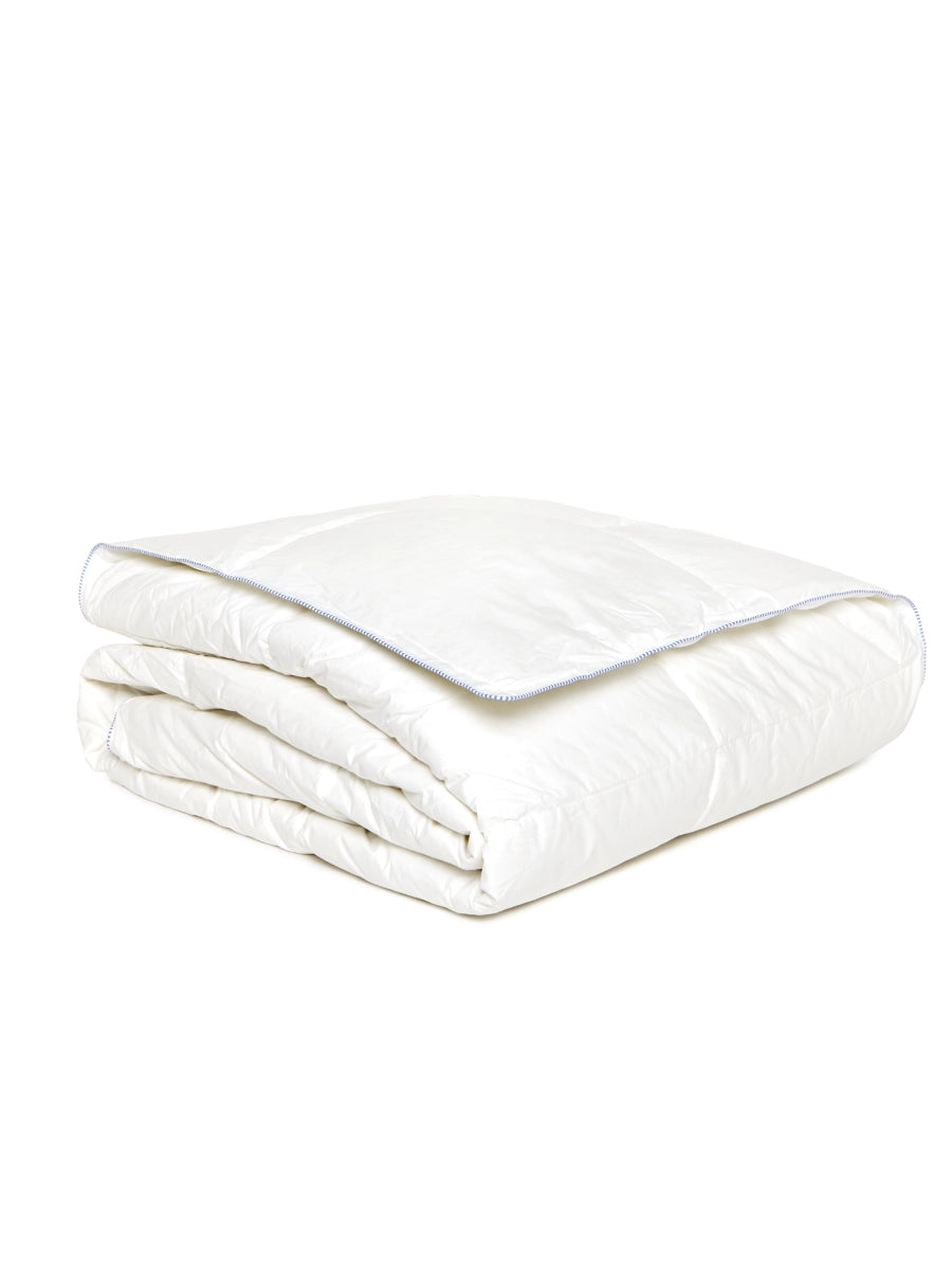 folded comforter aegean white goose mix