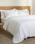 Aegean Sateen Stripe Queen Bed Sheets (Set of 4pcs)