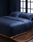 duvet cover set Hauz vegan silk blue