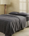 black white striped bed sheet set Hauz Limited tencel