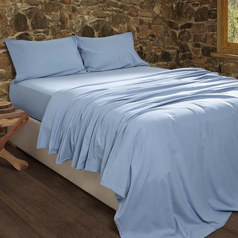 light blue flannel sheet