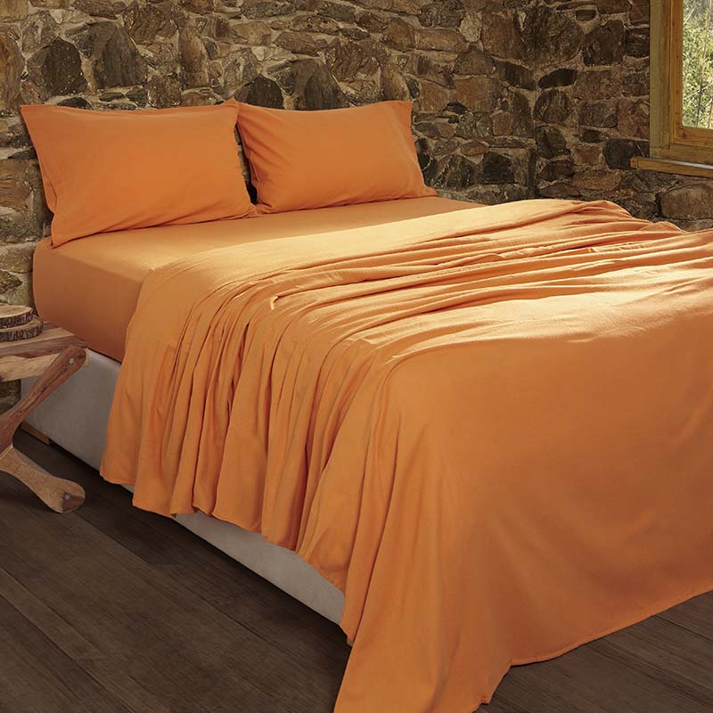 orange flannel sheet